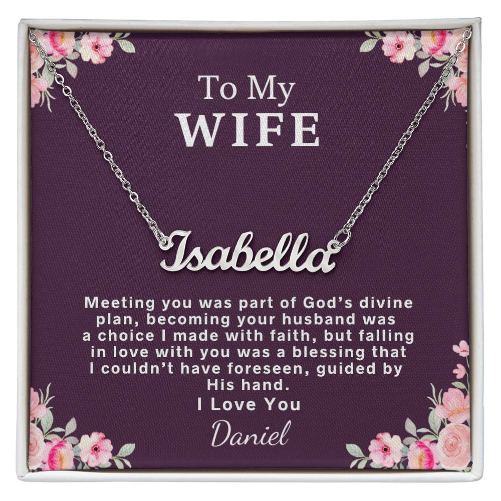 Cursive Name Necklace - Personalized Gift for Wife