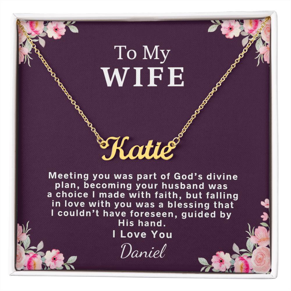 Cursive Name Necklace - Personalized Gift for Wife