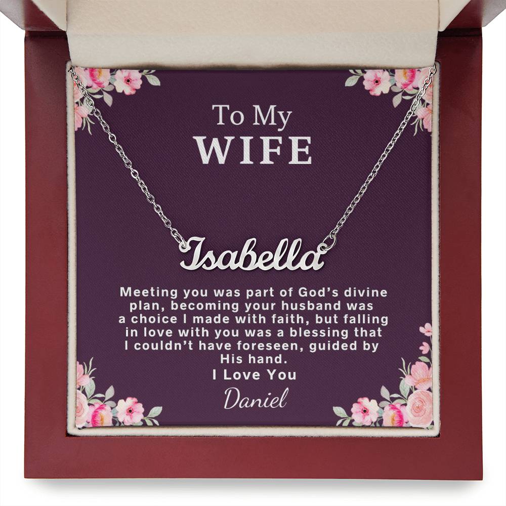 Cursive Name Necklace - Personalized Gift for Wife