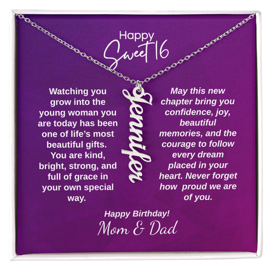 Sweet 16 Personalized Name Necklace | Custom Gift for Her