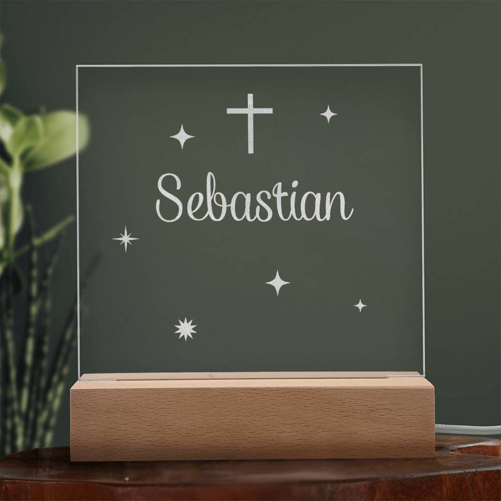 Engraved Christian Baby Acrylic Plaque