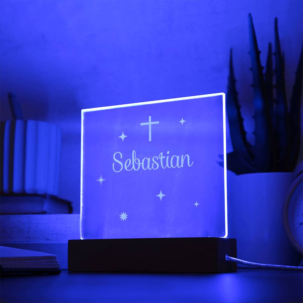 Engraved Christian Baby Acrylic Plaque