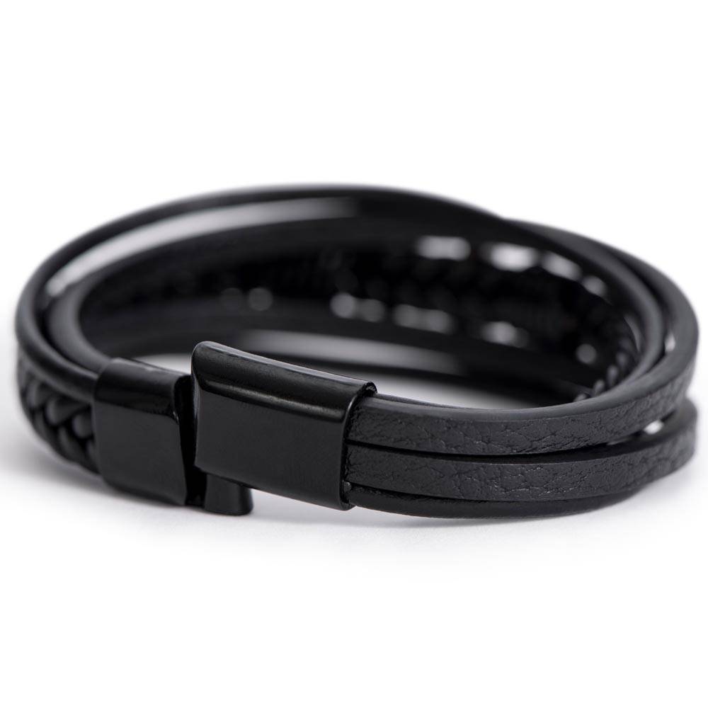 Men's Cross Leather Bracelet - A Symbol of Love and Faith from Wife to Husband