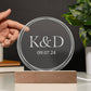Copy of Personalized Engraved Acrylic Wedding Monogram with date, Custom Engagement gift , Original Wedding gift and night light