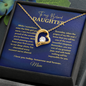 Heart crystal daughter necklace white gold — personalized religious gift from parents | The Faith World