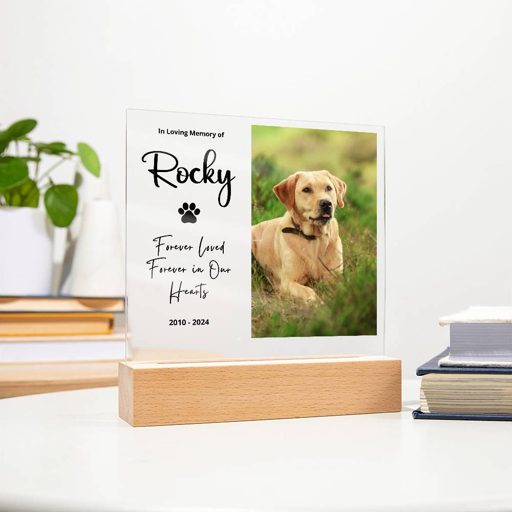 Personalized Pet Memorial LED Plaque