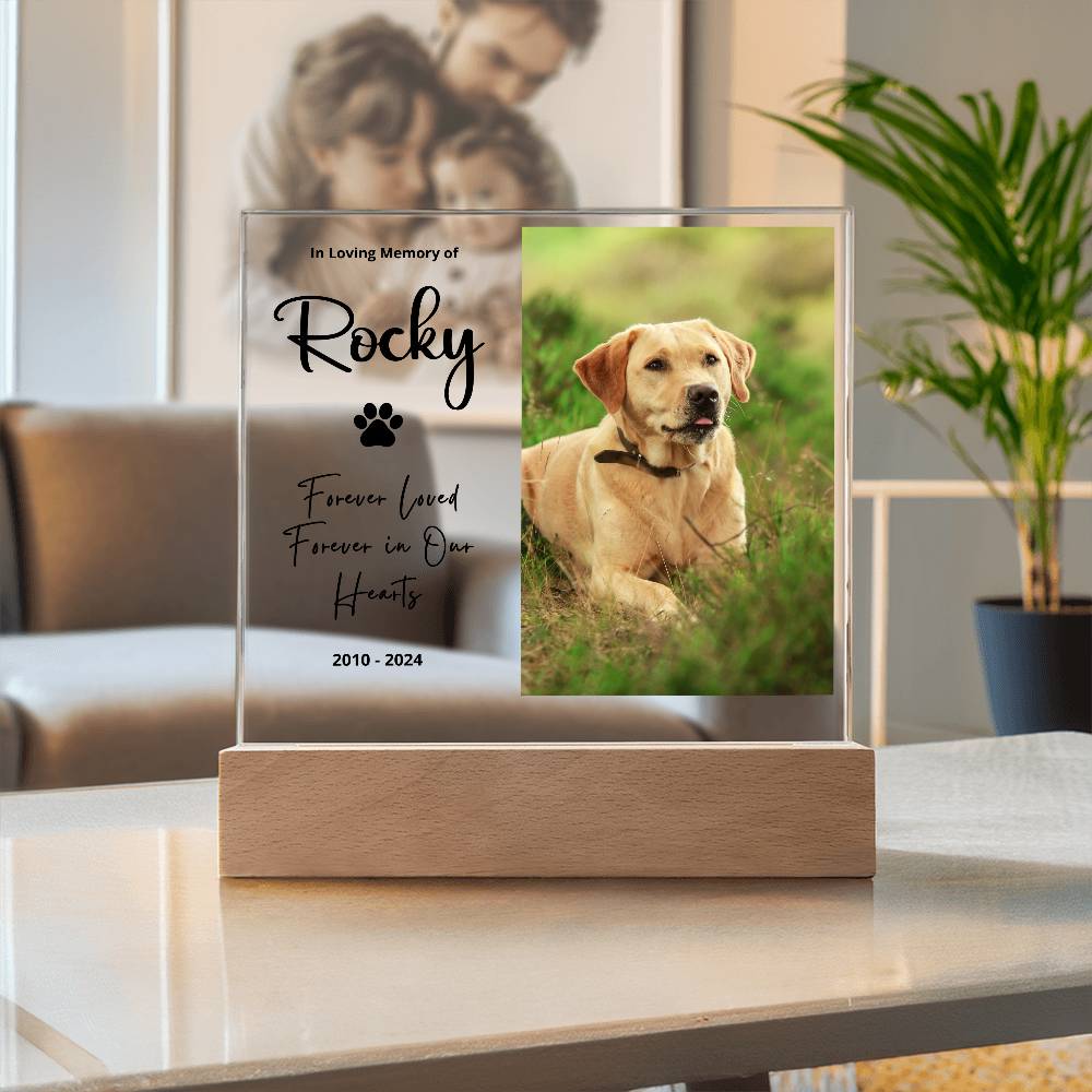 Personalized Pet Memorial LED Plaque