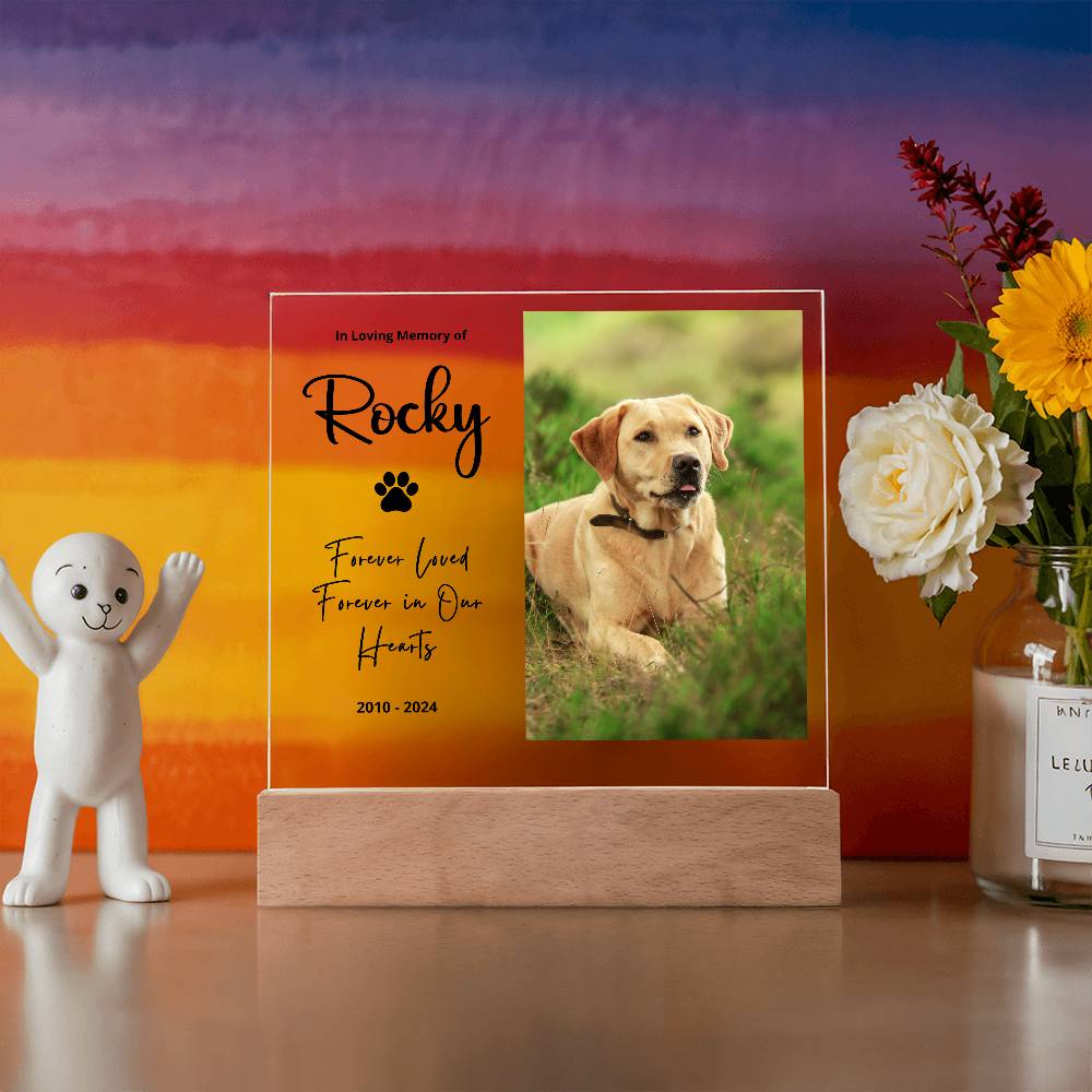 Personalized Pet Memorial LED Plaque