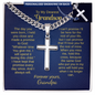 Grandson cross necklace from grandpa — personalized Christian gift Cuban link chain | The Faith World