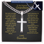 Grandson Cuban link cross necklace silver — personalized Christian gift from grandma | The Faith World