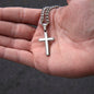 Grandson Cross Necklace from Grandma — You Are My Answered Prayer, Personalized Christian Gift, Cuban Link Chain