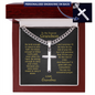 Grandson Cuban link chain cross gold — Christian jewelry gift for grandson | The Faith World