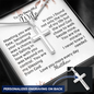 Wife Gift from Husband – Custom Engraved Cross Necklace, 18k Gold or Stainless Steel, Luxury Light Box, Christian Anniversary Gift