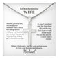 Forever Faithful: Stainless Steel Cross Necklace - Perfect Gift for Wife with Personalized Card