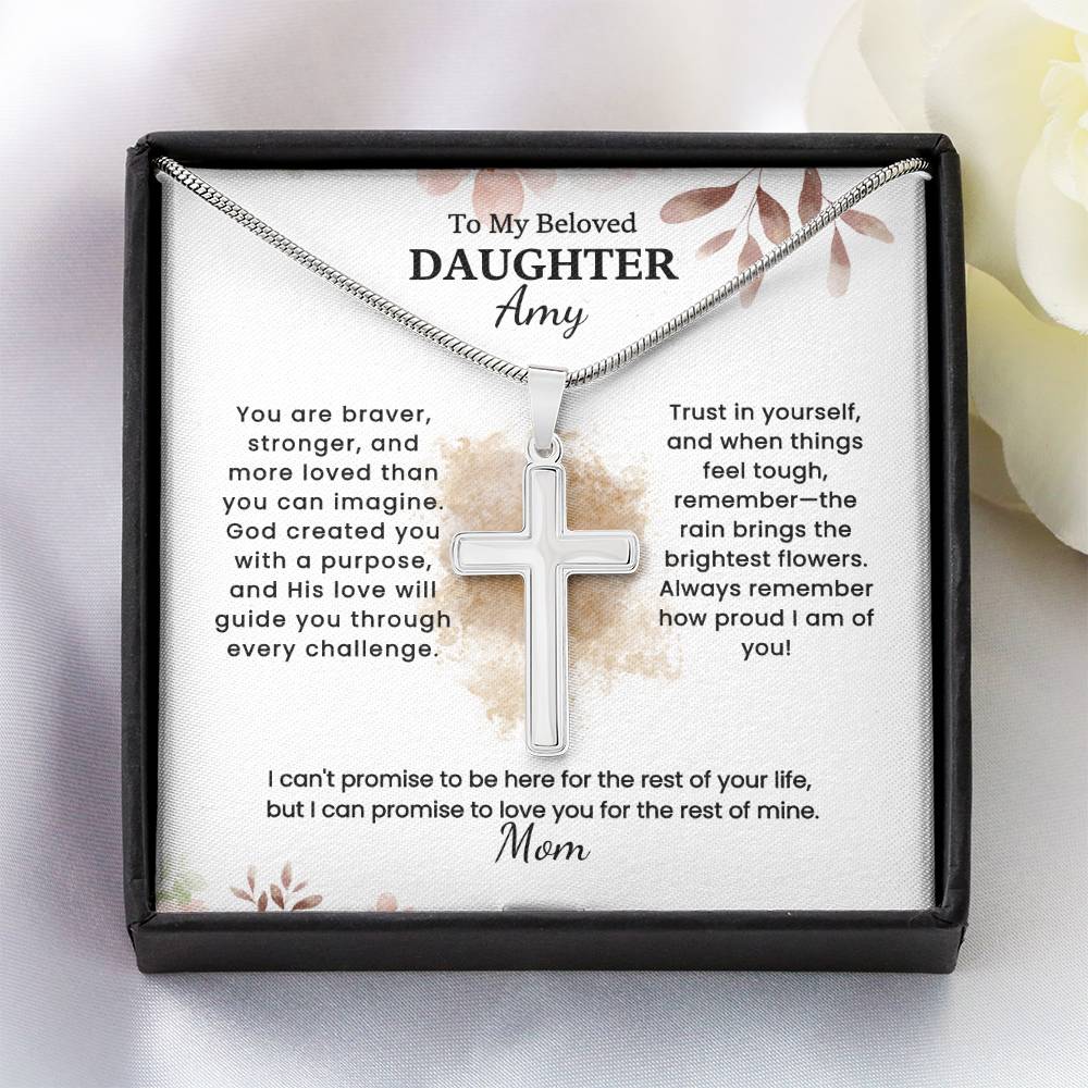 Eternal Love Cross Necklace for Daughter From Mom