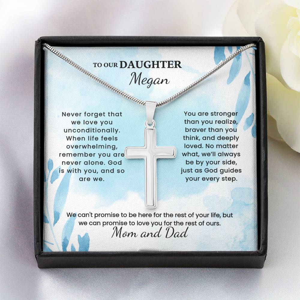 To Our Beloved Daughter Cross Necklace
