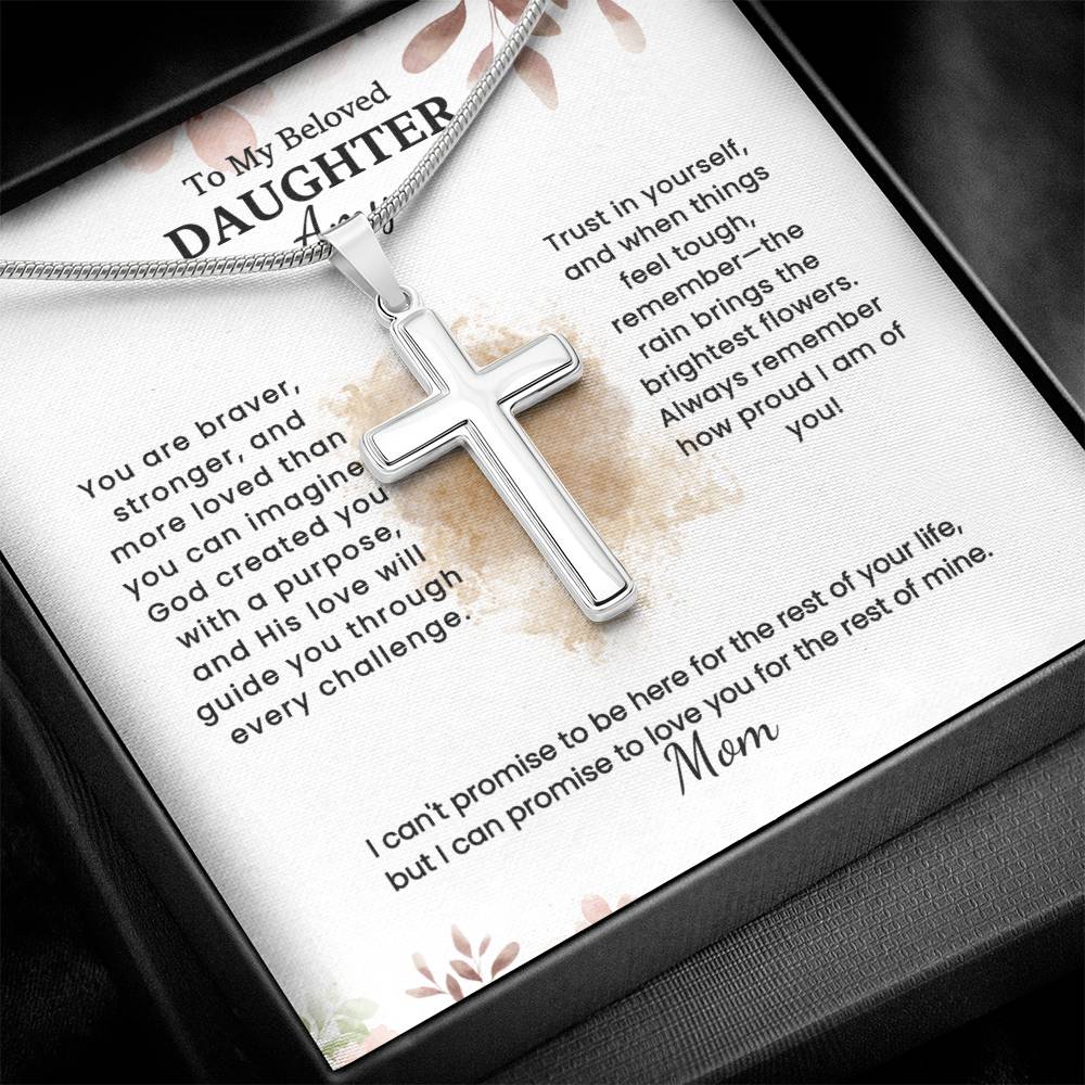 Eternal Love Cross Necklace for Daughter From Mom