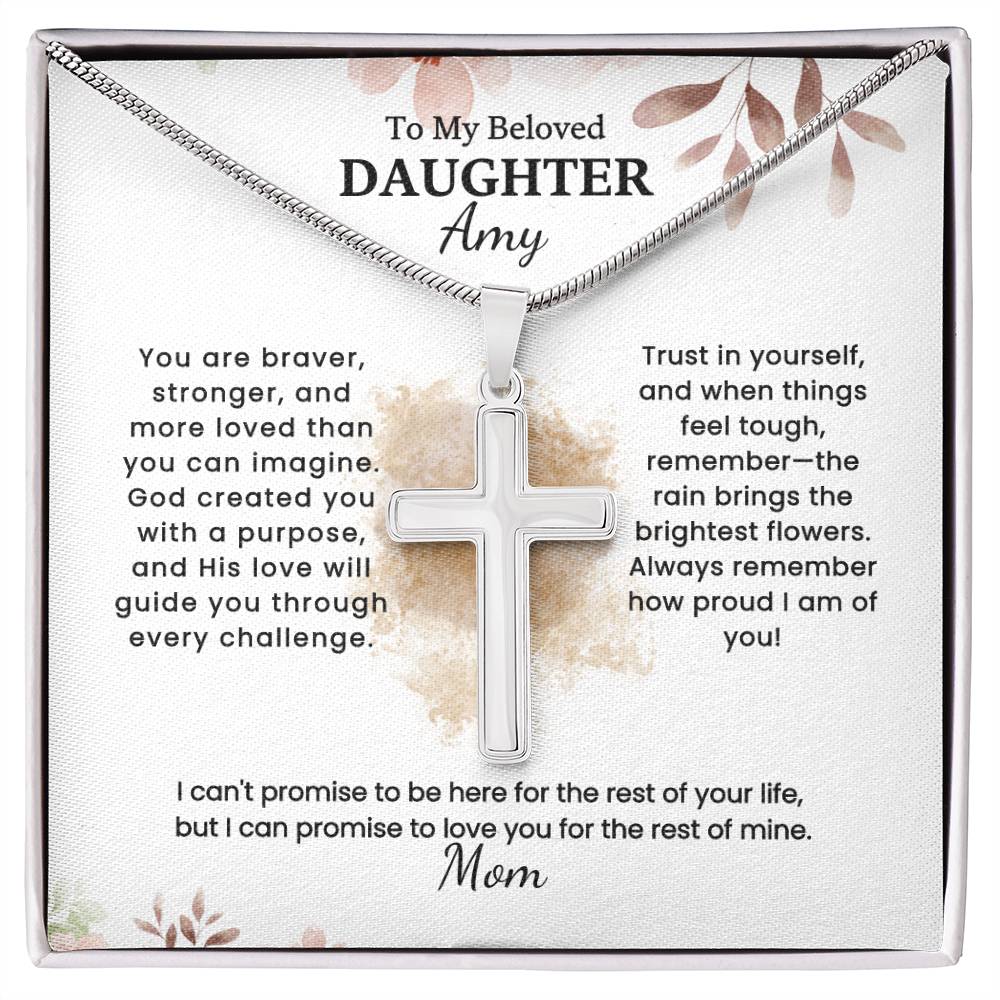 Eternal Love Cross Necklace for Daughter From Mom