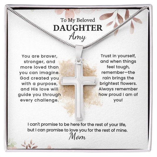 Eternal Love Cross Necklace for Daughter From Mom