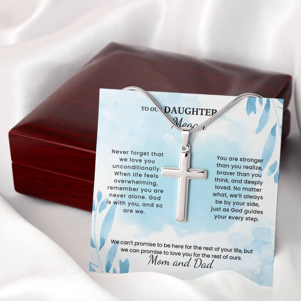 To Our Beloved Daughter Cross Necklace