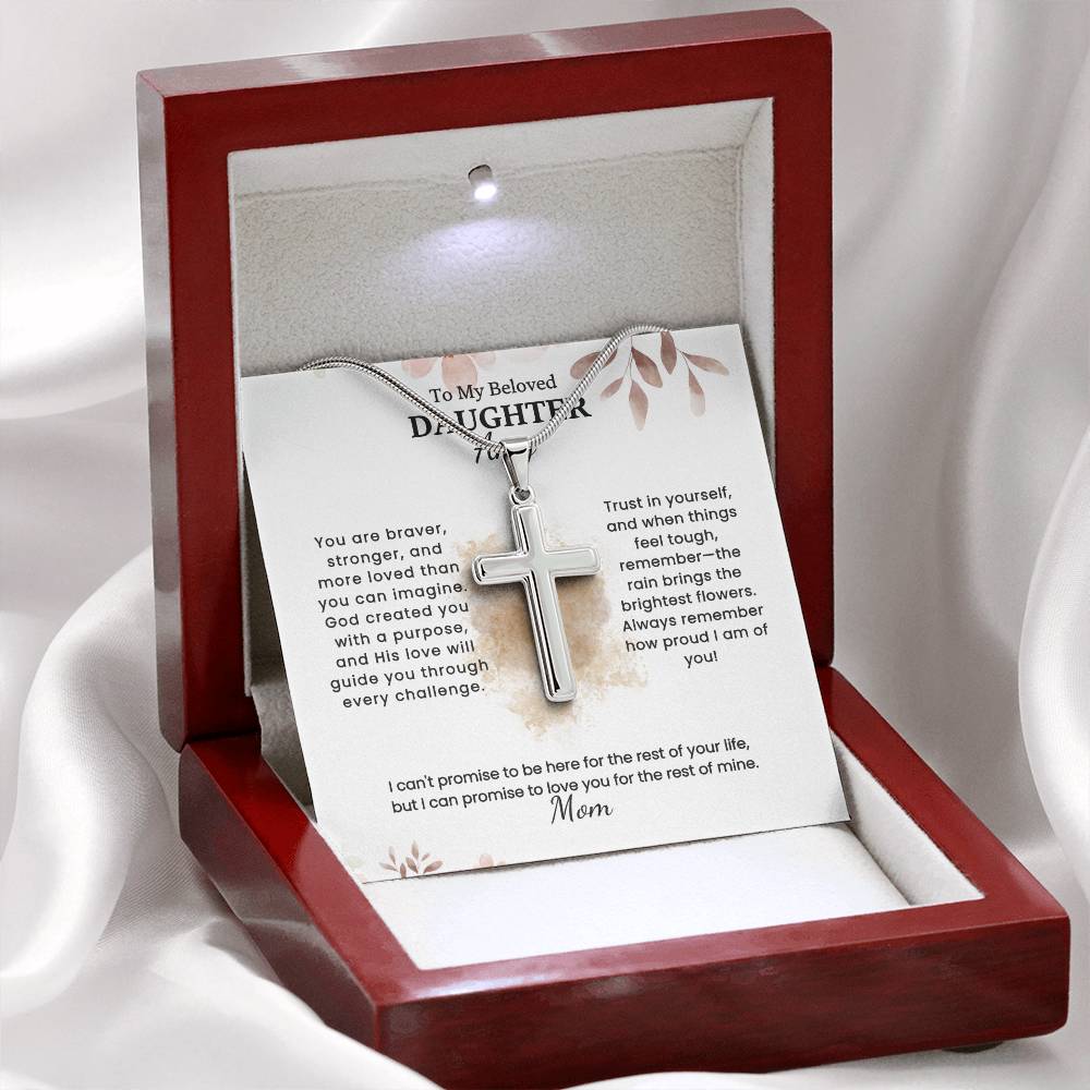 Eternal Love Cross Necklace for Daughter From Mom
