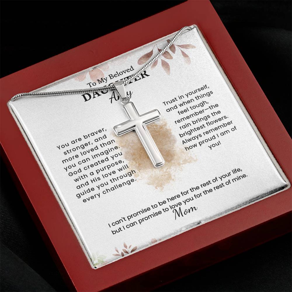 Eternal Love Cross Necklace for Daughter From Mom