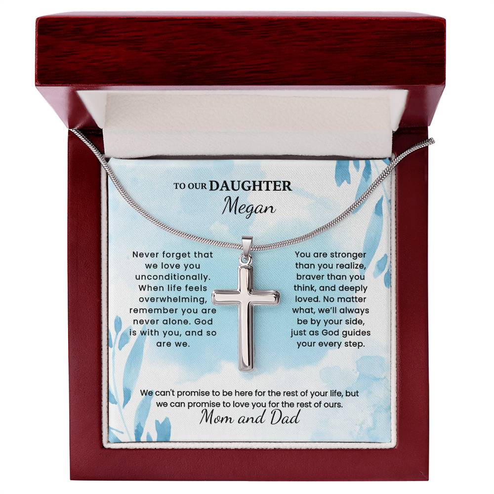 To Our Beloved Daughter Cross Necklace