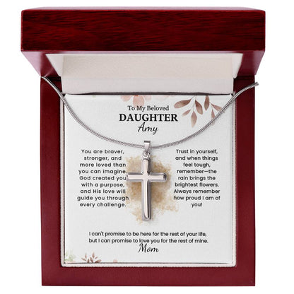 Eternal Love Cross Necklace for Daughter From Mom
