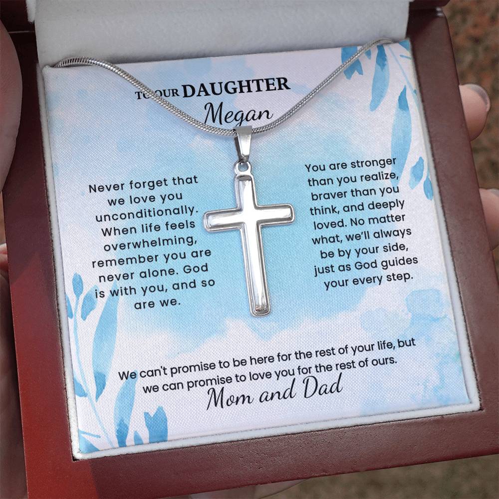 To Our Beloved Daughter Cross Necklace